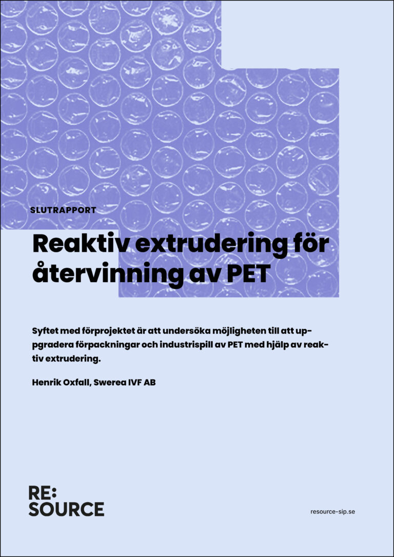 Reaktiv extrudering för återvinning av PET